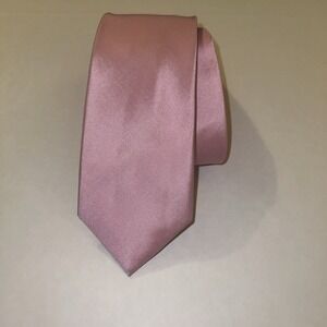 MICHAEL KORS Mens Tie Necktie Pink Slim Solid 2.75" 100% Silk Classic Length 58"